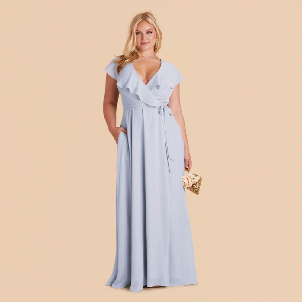 NWT Birdy Grey Jackson Dusty Blue Chiffon Dress